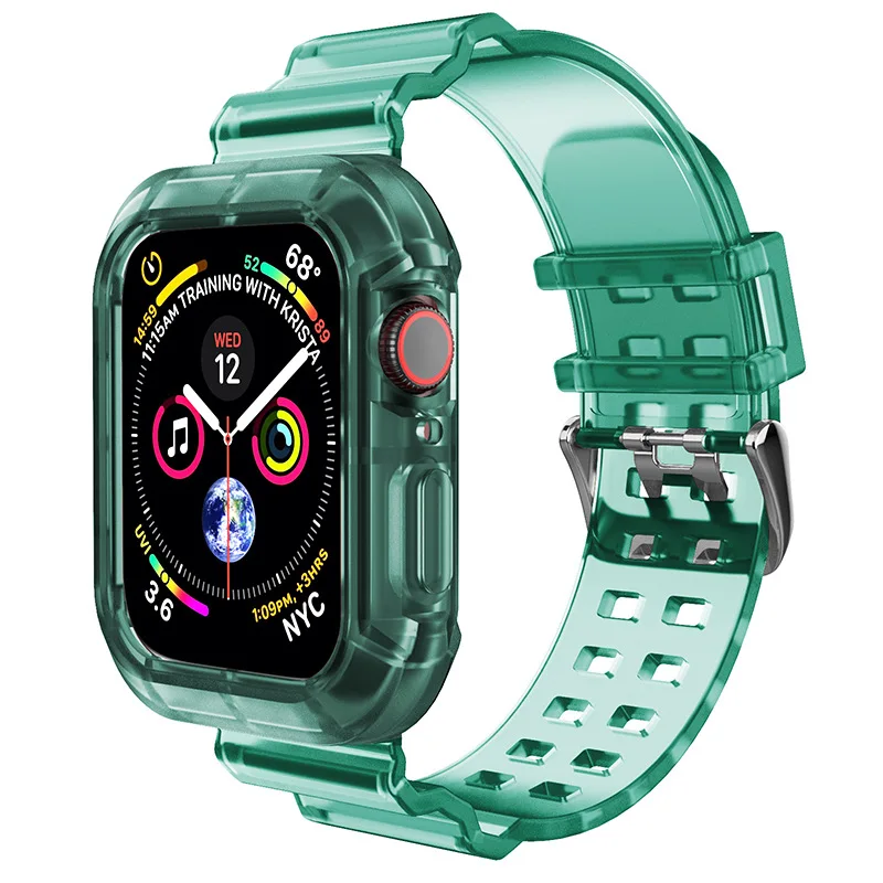 Transparent Glacier Strap for Apple Watch Series 8 45mm Wristband Replacement Accessories for Iwatch 7 6 5 3 44 41 40 42 38mm