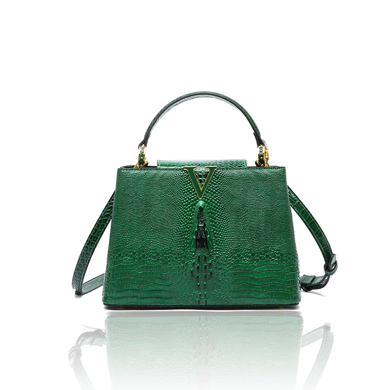 

Genuine Leather New Handbag Fashion Versatile Crocodile Pattern One Shoulder Crossbody Women's Bag