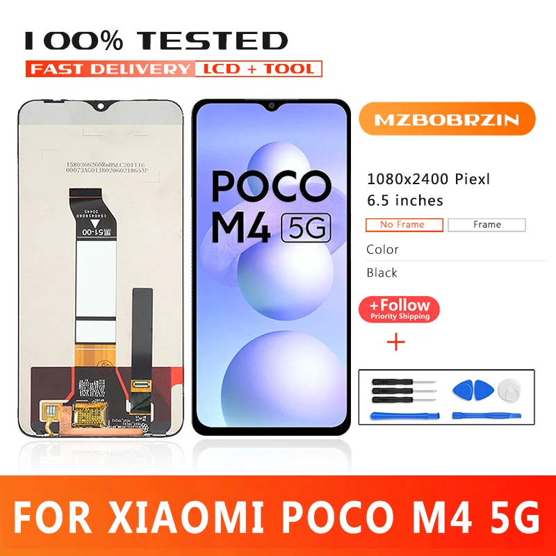 

6.58 Inch Premium Quality LCD FOR Xiaomi Poco M4 5G LCD Display Touch Screen Fro MZB0BRZIN 22041219PI LCD Replacement Parts