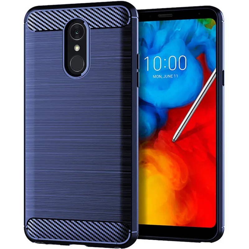 

Full Protective Back Cover for LG Q Stylus Alpha Carbon Fiber Case For lg q stylus alpha Shockproof Soft Silicone Case