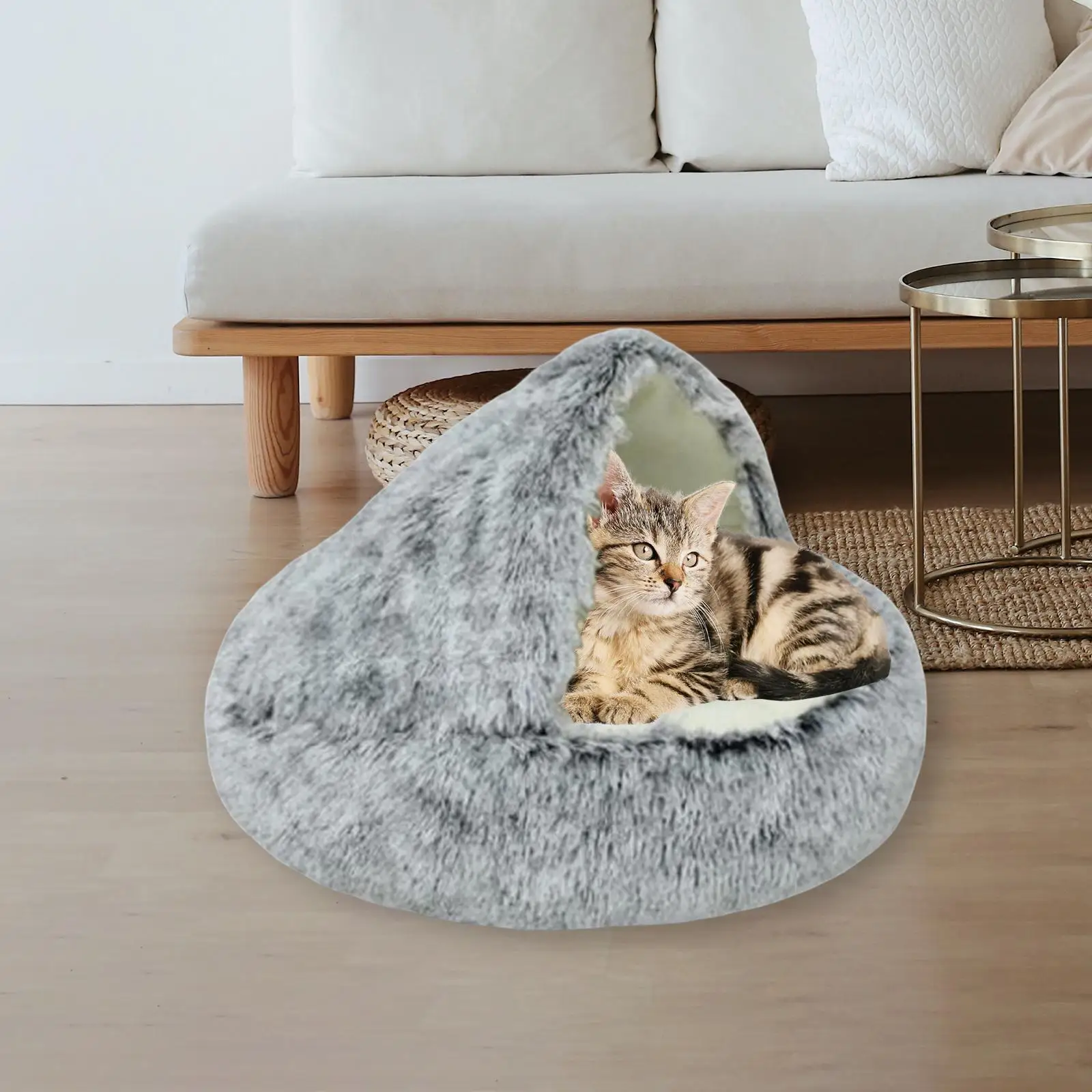 

Cat Soft Warm House Anti Slip Tent Calming Mat Washable Cushion Hut Cave Pet Dog Bed for Sleeping Small Medium Dog Small Animals