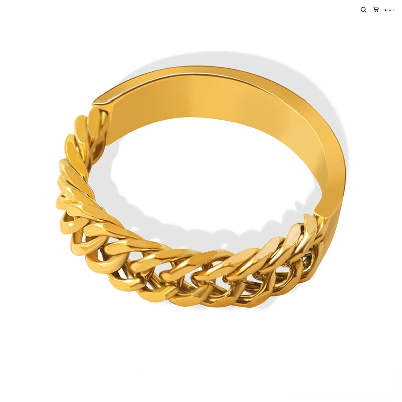 

Titanium Steel Jewelry 18K Gold Plated Couples Men's and Women's Same Style Rings Fashion Personality Trend Niche Design Rings
