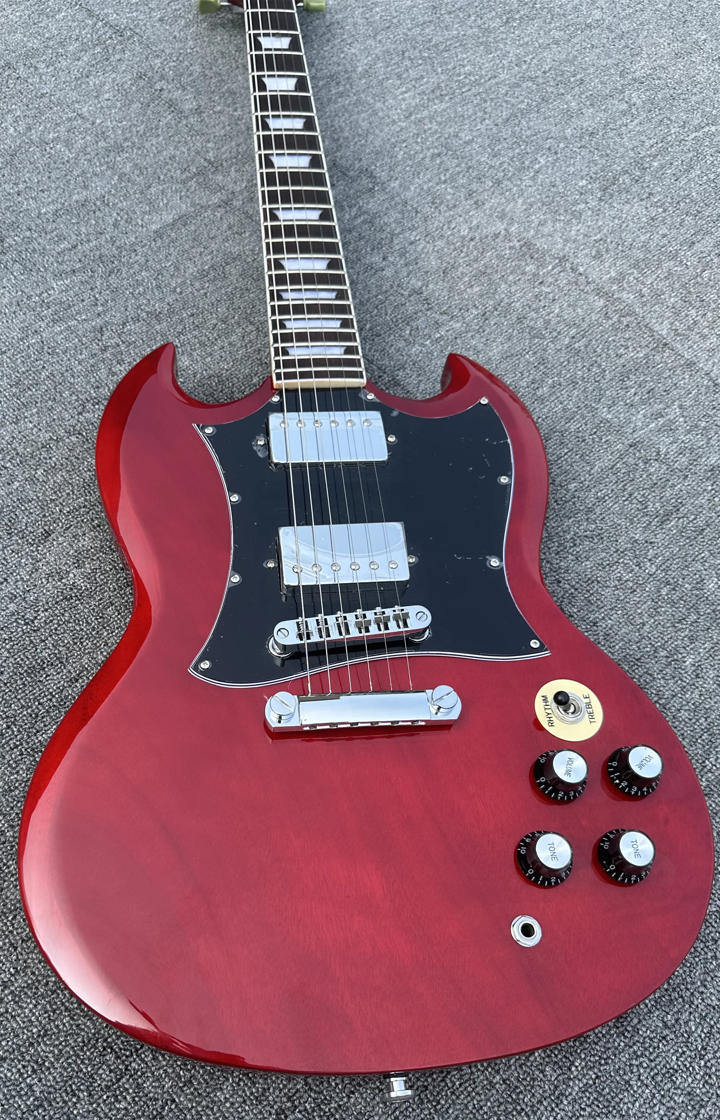 Standard electric guitar SG burgundy shiny flowerpot inlay in stock quick shipping