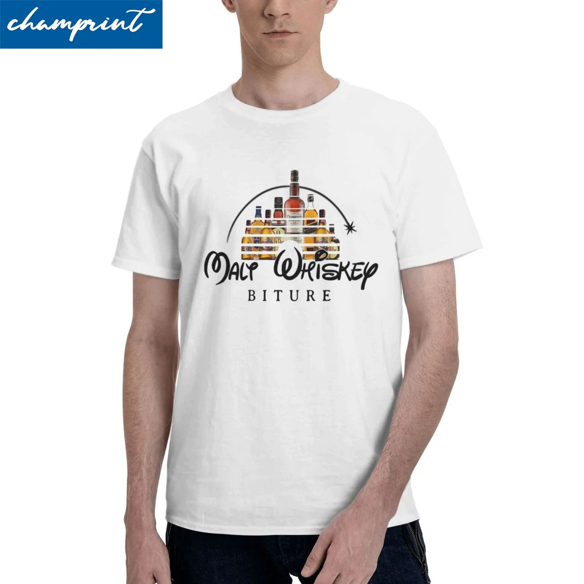 

Men Women's Malt Whiskey T Shirt Biture Pure Cotton Tops Vintage Short Sleeve O Neck Tees Plus Size T-Shirts