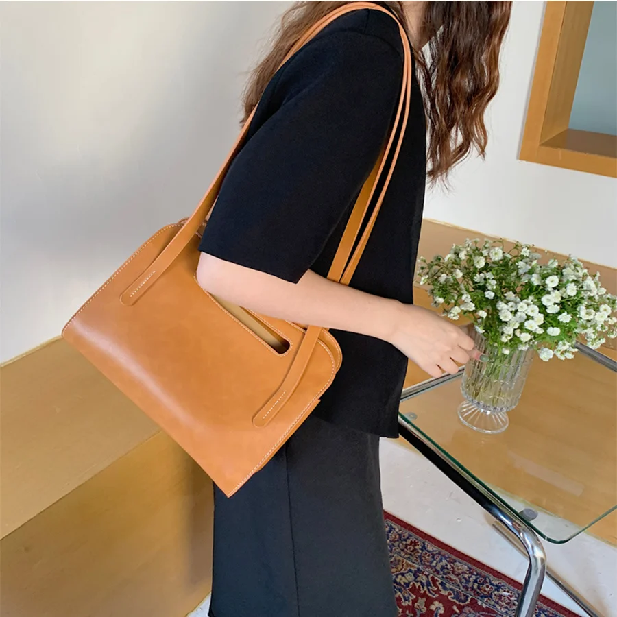 

Korean Large Capacity Women's Bags New Trendy Retro Totes Bag Black All-Match Ladies Single Shoulder Bag Casual Female Handbags