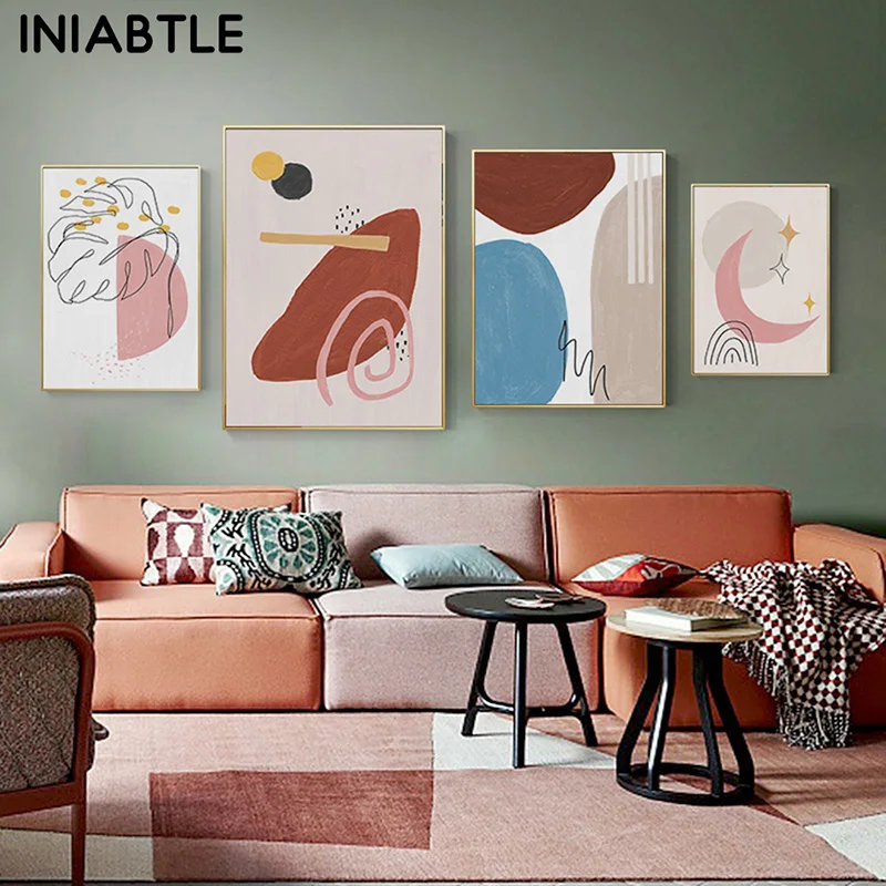 

Abstract Line Geometric Shape Posters And Prints Wall Art Canvas Painting Nordic Modern Wall Pictures For Living Room Home Decor