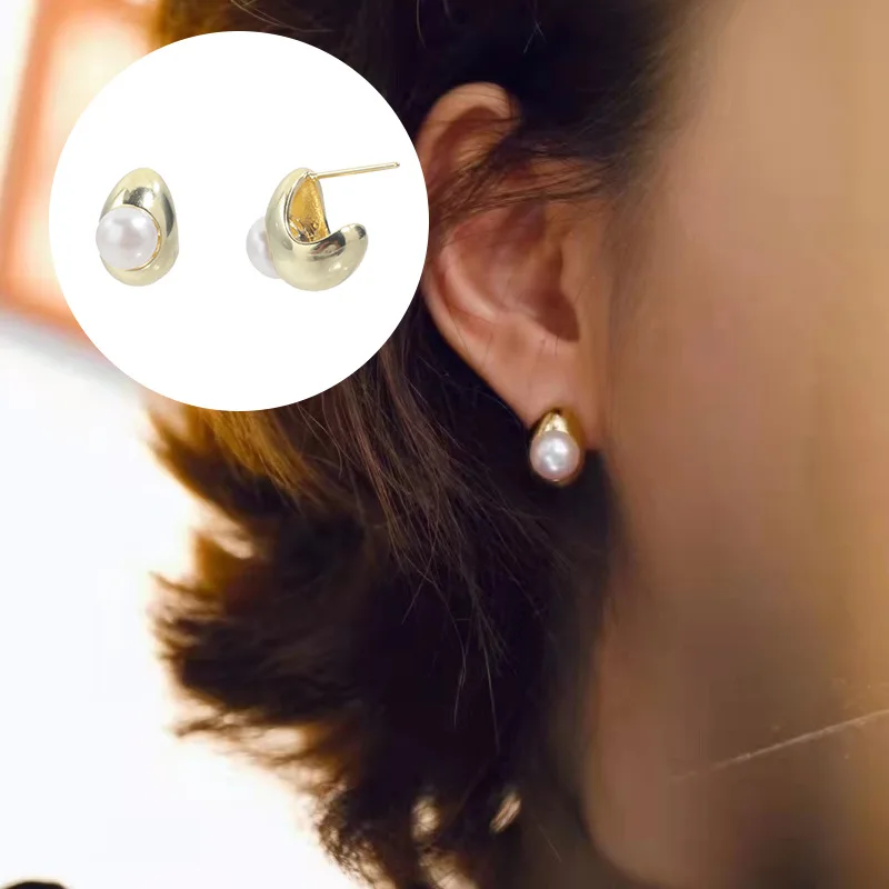 

Icnway натуральный 7-8 мм круглый белый пресноводный жемчуг и 14kgp ang S925 серьги-гвоздики