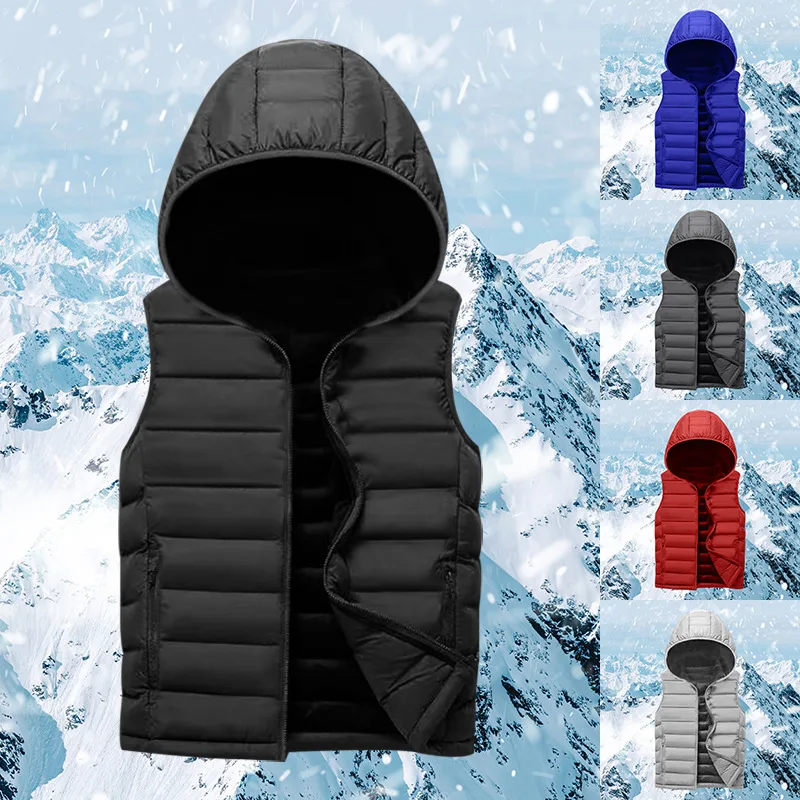 Autumn winter 2022 waistcoat men's coat Korean version trend sleeveless thermal vest vest winter down cotton