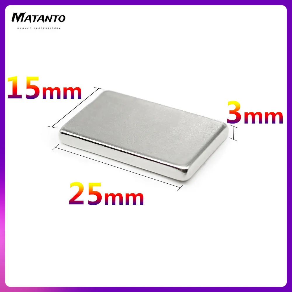 

2/5/10/20/30/50PCS 25x15x3mm Quadrate Super Powerful Strong Magnetic Magnets N35 Block 25x15x3 mm Permanent NdFeB Magnet