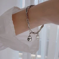 925 sterling silver retro fortune cat bracelet women fashion temperament hand ornaments valentines day gift jewellery for couple