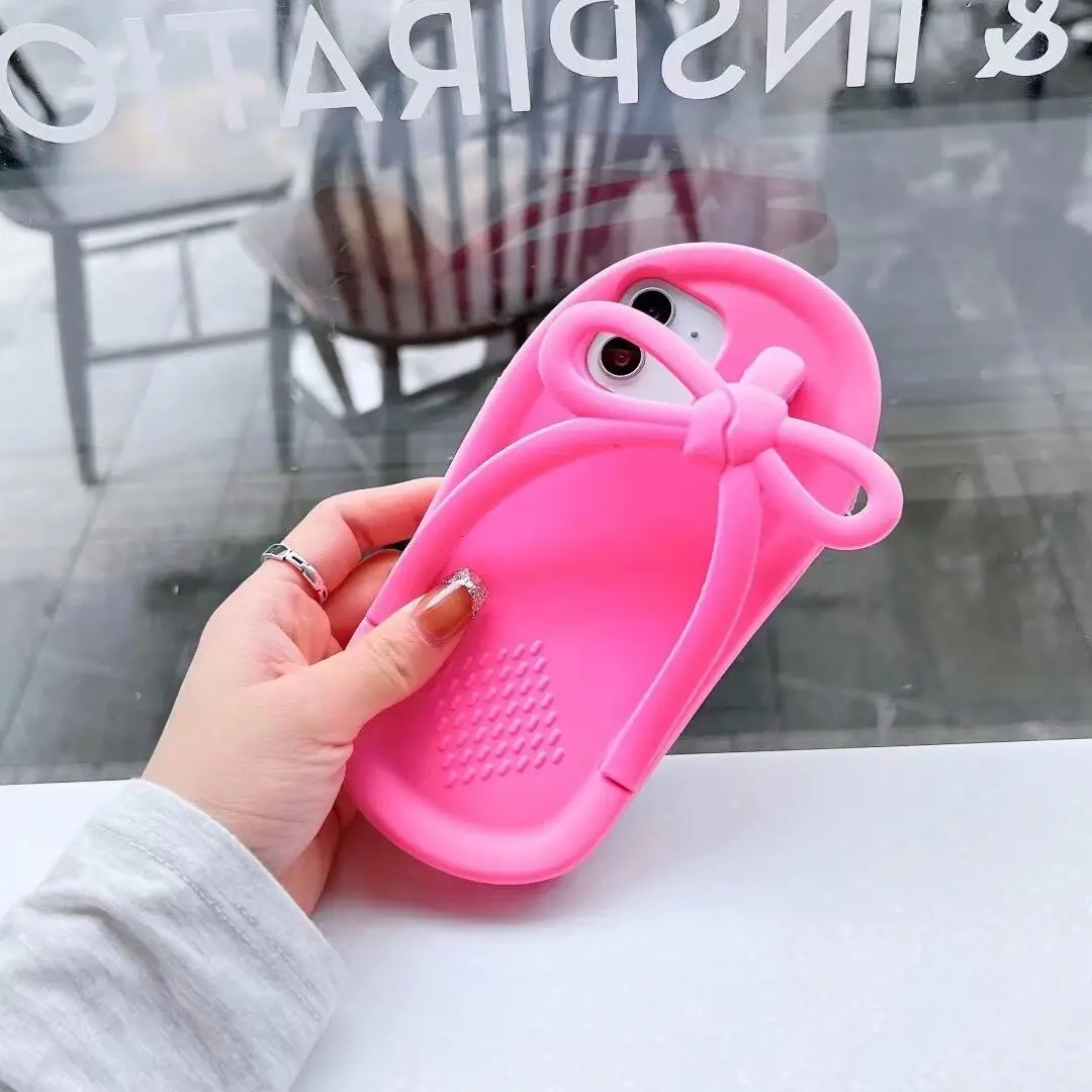 

Creative Bowknot Rose Red Flip Flops Phone Case Cover for IPhone 7 8 14 Plus 11 12 13 14 Pro X XR XS Max Case for IPhone 14 Case