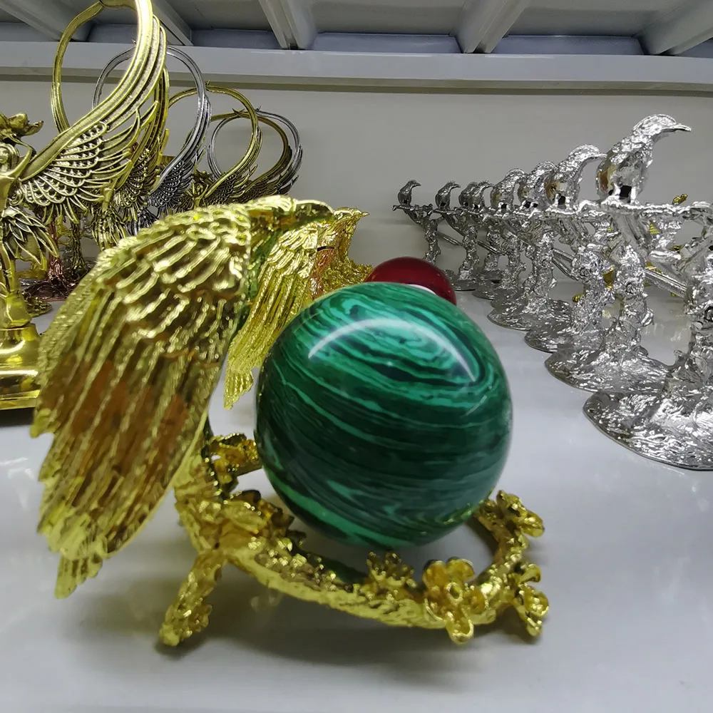 

Modern Golden Eagle Metal Crystal Sphere Base Support Display Stand Photography Props Handicraft Decor