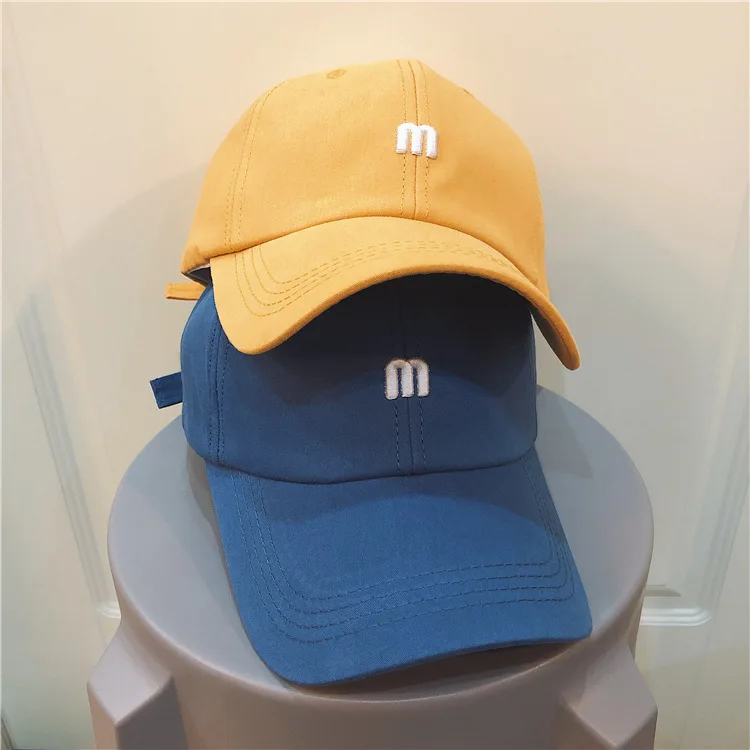 

Embroidery Women's Cap Soft Cotton Men's Caps for Men M Letter Curved Eaves Baseball Male Hat Hats Apparel Accessories