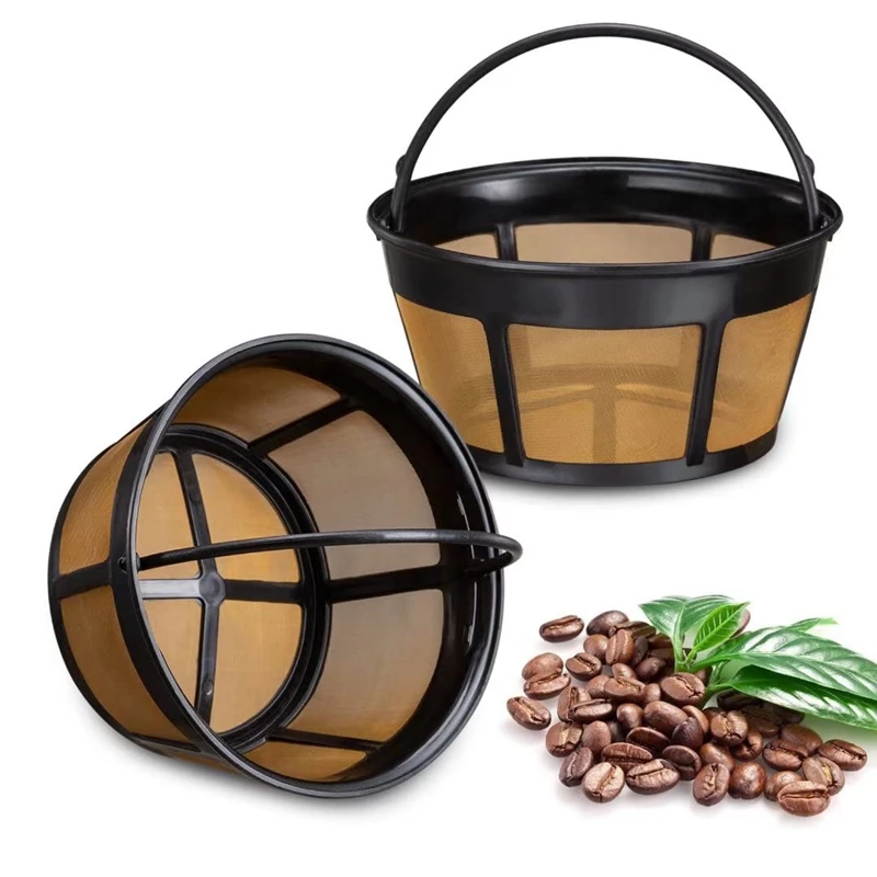 

Reusable Coffee Filter, Basket Coffee Filters 8-12 Cup Replacement Coffee Filter With Stainless Steel Mesh Bottom