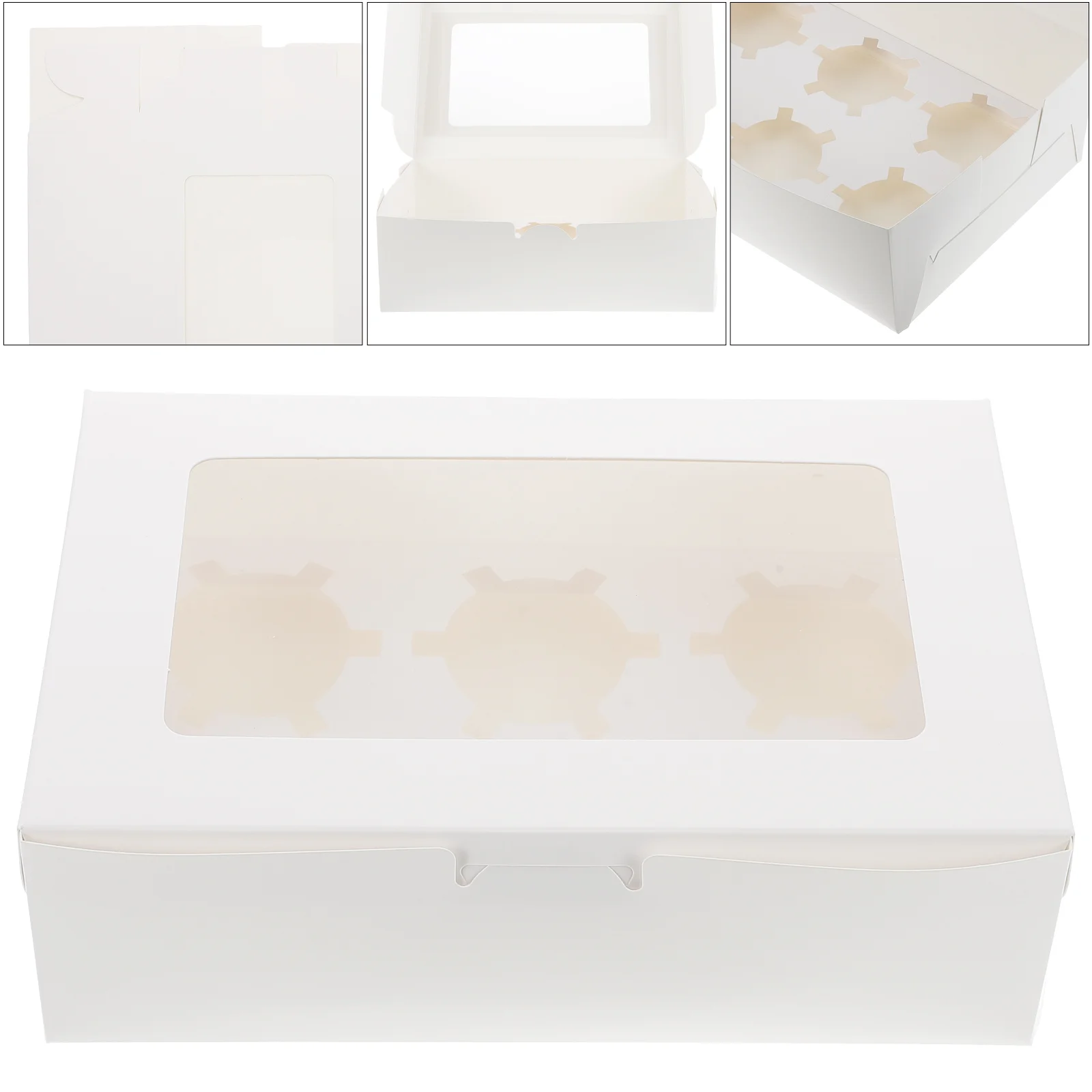 

Boxes Box Macaron Cupcake Window Containers Cake Muffin Bakery Dessert Pastry Case Gift Favor Corner Showing Donut Paperlock