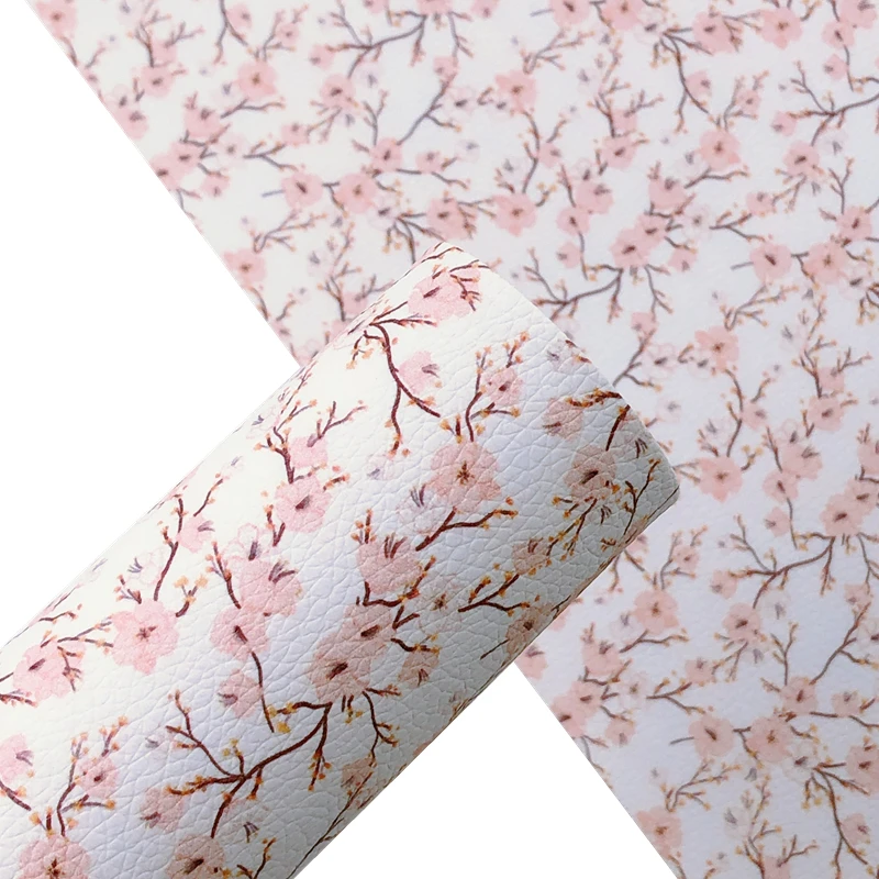 Новый Радужный 30x22 см весенний цветок вишни искусственная кожа для детских