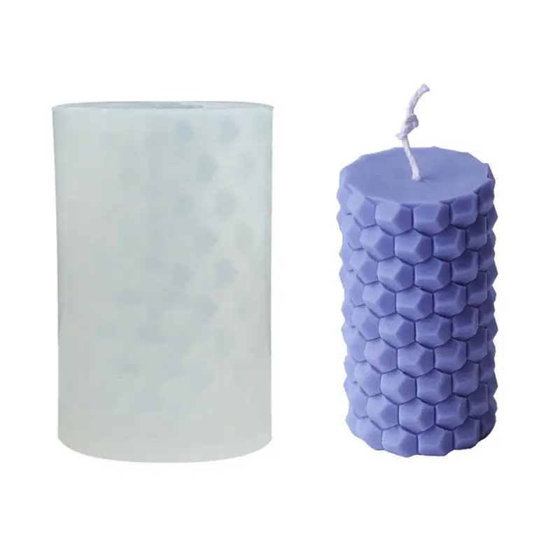 

DIY Handmade Mold Honeycomb Innovative Silicone Candle Mould Scented Soap Cylindrical Mold Candle Making Supplies Drop Shipping