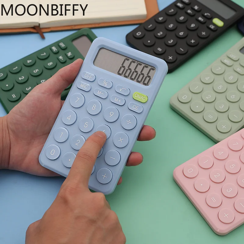 

MOONBIFFY 8 Digit Desk Mini Calculator Big Button Financial Accounting Tool Suitable for School Students Small Business Supplies