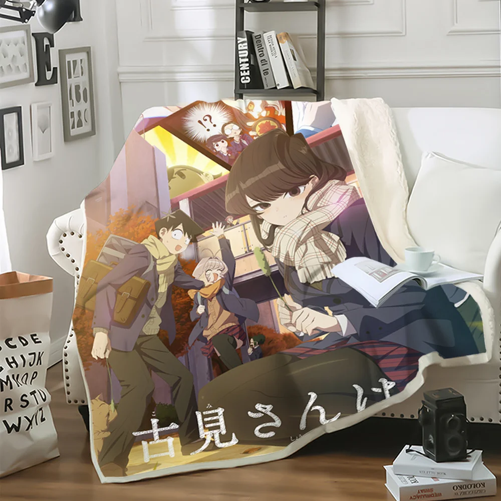 

CLOOCL Cozy Blanket Anime Komi Can't Communicate 3D Sofa Travel Office Nap Blanket hiking picnic blanket Home Decor Dropshipping
