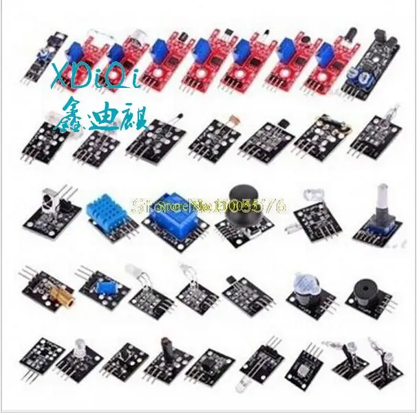 

Комплект датчиков 37 в 1, комплект датчиков для Arduino /RRGB/джойстика/фоточувствительности/обнаружения звука/обхода препятствий/зуммера
