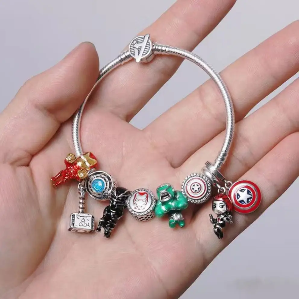 Disney Marvel Spiderman Charms 925 Sterling Silver Star Wars Charms Beads Fit Pandora 925 Original Bracelets DIY Jewelry Making