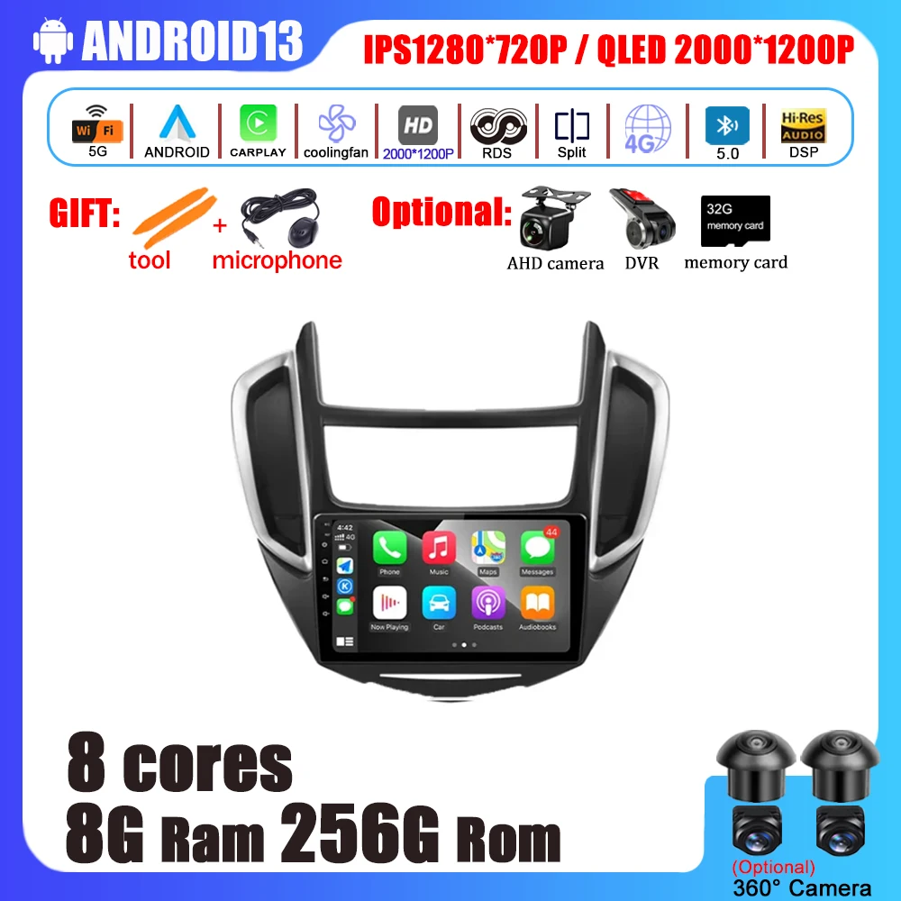 

Android 13 Car Computer Receiver Video Player Multimedia Navigation GPS Carplay For Chevrolet TRAX 2014 - 2016 No 2 Din 2Din DVD