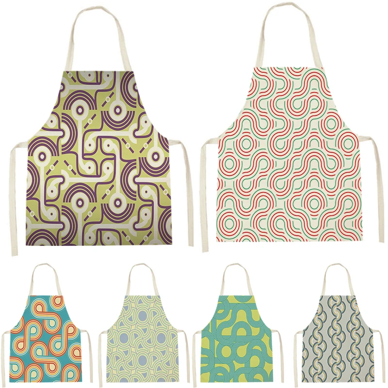 

WQL2511 Kitchen Apron for Women Sleeveless Cotton Linen Kids Family Matching Aprons Cooking Cleaning Pinafore Baking Waist Bib