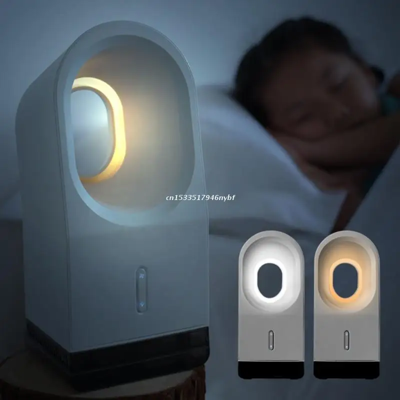 

Electric Bladeless Fan Mini Air Cooler Desktop Mist Humidifier LED Night Light 3 Speed Adjustable Super Quiet for Home Dropship