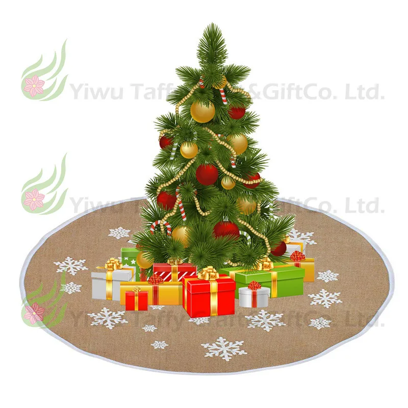 Льняное платье-снежинка с бантом и белыми краями для рождественской елки