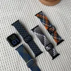 Ремешок Плетеный Соло для Apple watch band 44 мм 40 мм 38 мм 42 мм 41 мм 45 мм, Нейлоновый Регулируемый эластичный браслет для iWatch series 3 4 5 se 6 7