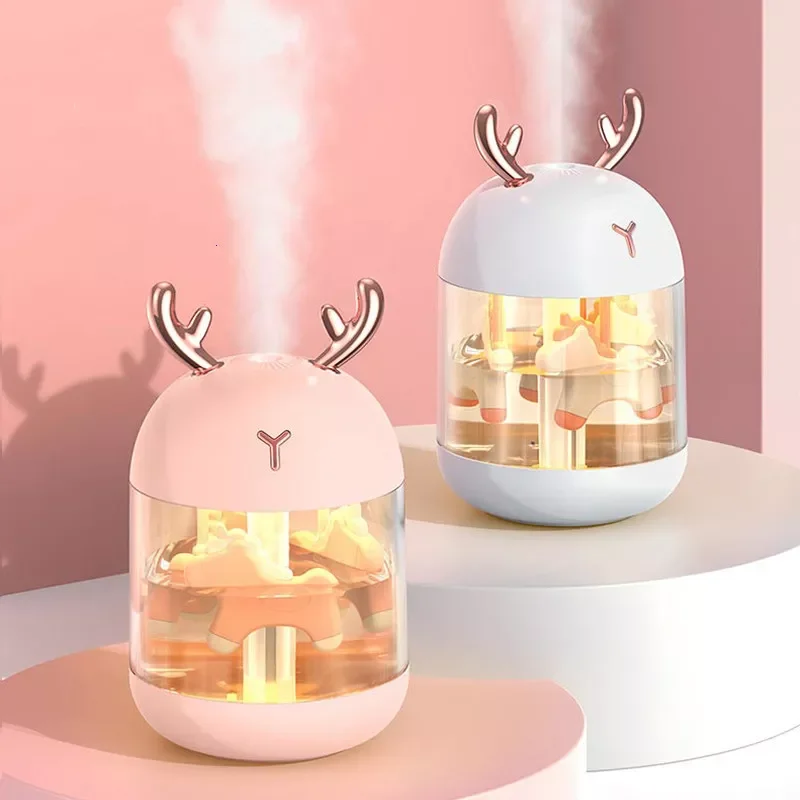 

USB Humidifier 300ml Cute Unicorn Ultrasonic Cool Mist Maker Aroma Air Oil Diffuser Romantic Color LED Lamp Humidificador