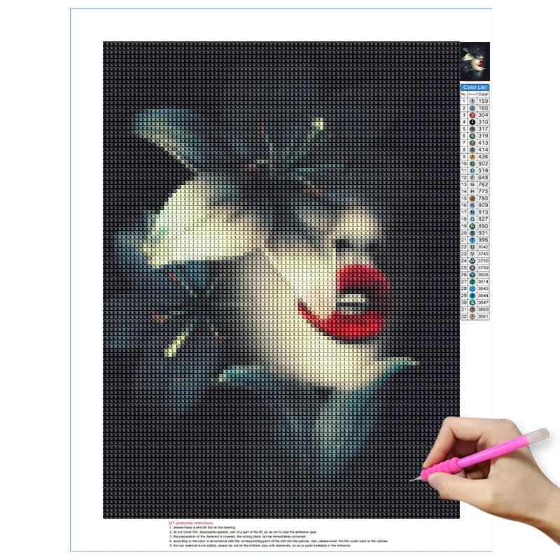 Набор для алмазной живописи сделай сам картина с пикантными красными губами