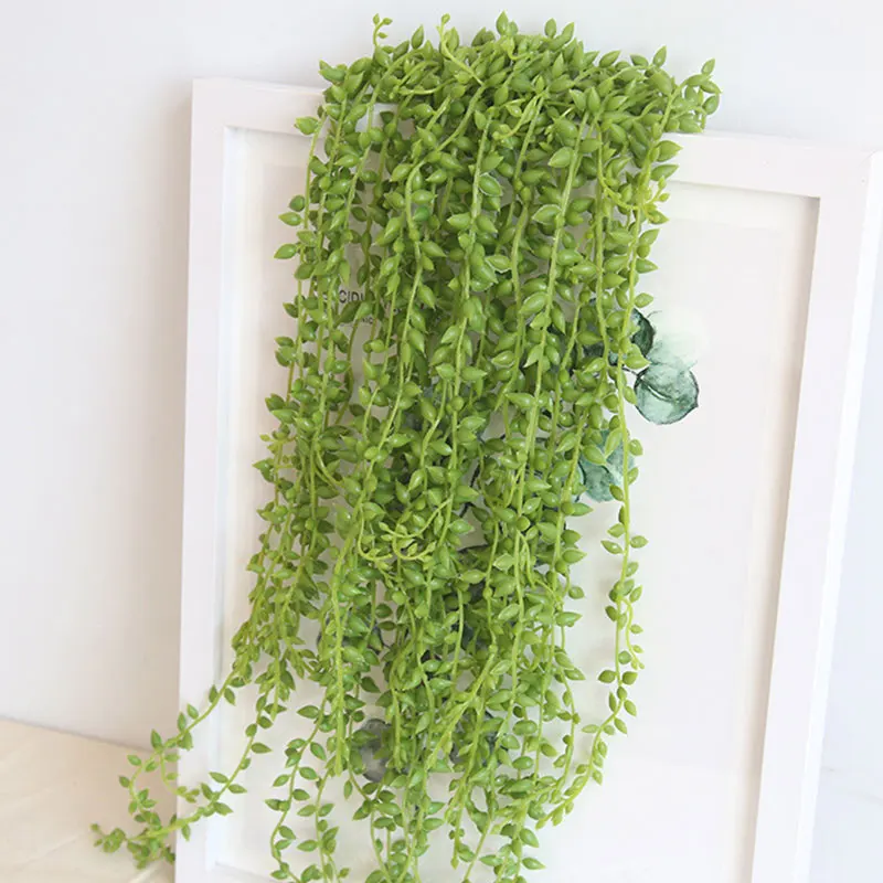 

High Quality Artificial Lover Tears Succulent Plant Fake Hanging String of Pearls Plants for Home Wedding Shop Garden Decor Tool