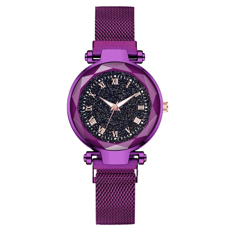 

Fashion Watch For Women Elegant Magnet Alloy Quart Watches Men Buckle Starry Sky Roman Digital Ladies Wristwatches Reloj Mujer