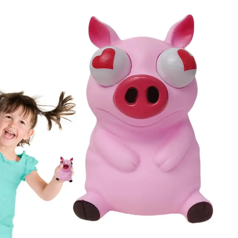 

Pinch Toy Squeeze Pop-Eyes Pink Pig Toy Cartoon Pop-Eyed Pink Pig Toy Stress Relief Sensory Squeezing Toys