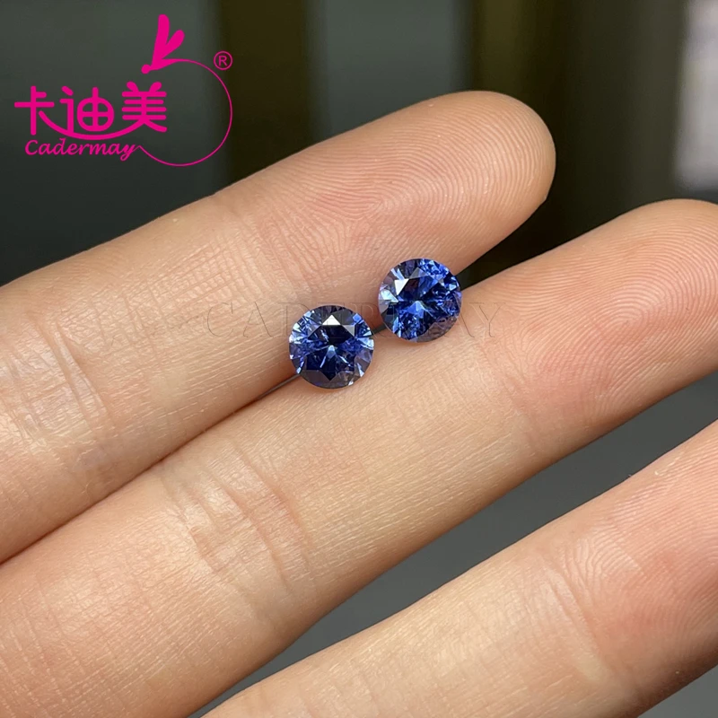 

CADERMAY Hot Sale Style Lab Grown 33# Sapphire Loose Stone Round Shape DIY Jewelry Making Gemstones in Wholesale Price