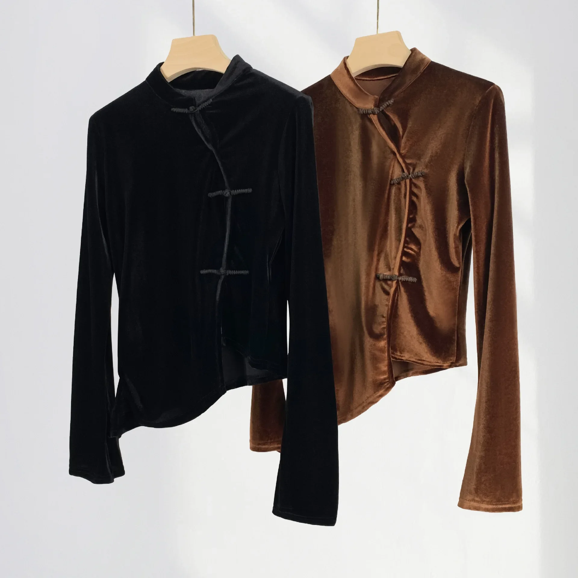 Новинка Весенняя винтажная клетчатая футболка на пуговицах Женская облегающая с