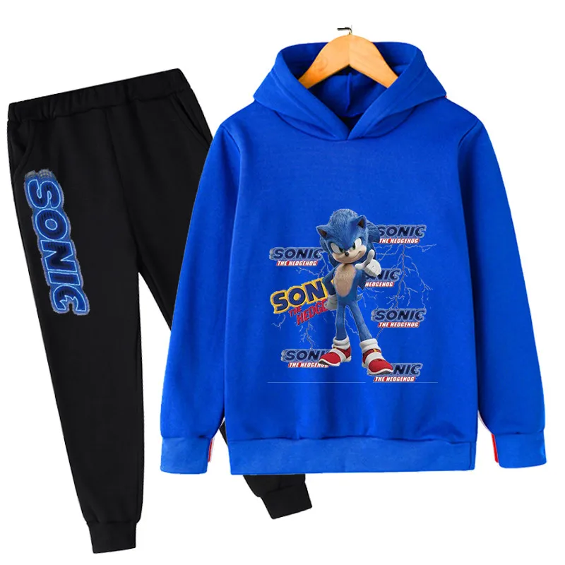 

Autumn Cotton Long Sleeves Hoodies Clothes Tops + Pants Baby Toddler Boy Clothing Sets Kids Children Boys Sonic Outfits Suits