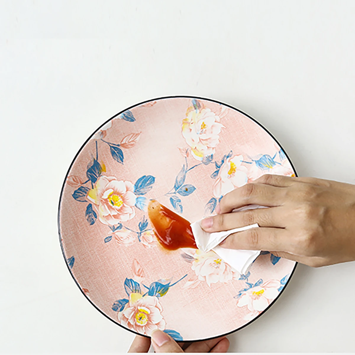 

8-дюймовая стандартная керамическая посуда для влюбленных в стиле фаллоимитации розового камелии с рельефным салатом, романтичная Свадебн...