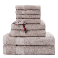 100 cotton bath towel set high qualitysoft and super absorbenthand towelwashcloth for family bathroom set8 piecestowel set
