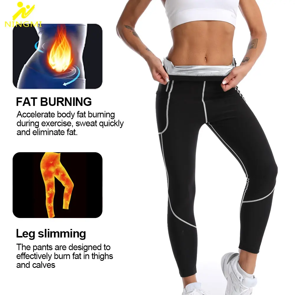 NINGMI Sweat Pants for Women Weight Loss Trousers Sauna Leggings Slimming Sportwear Fitness Fat Burning Ladies Body Shaper Gym