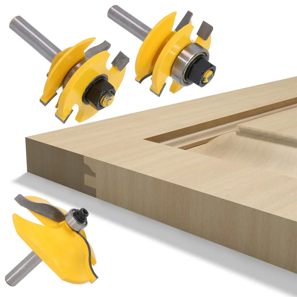 

High Quality 8mm Shank Raised Panel Cabinet Door Router Bit Set Wood Cutter Milling Cutters 3 Bit Ogee Woodworking Router Bits