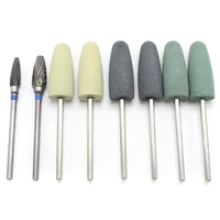 8pcsset 2 35mm dental polishers drills tool round silicone rubber grinding heads tungsten steel polishing bur