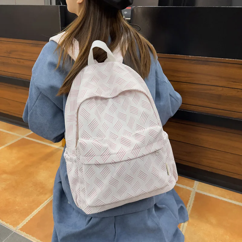 

Spring New Geometric Pattern Backpack Urban Simple and Lightweight Girls' Outdoor Backpack