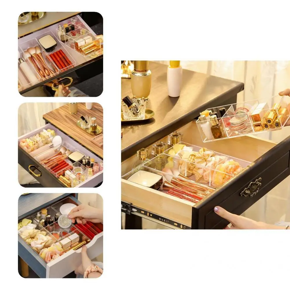 

Layered Durable Arranging Toiletry Makeup Drawer Organizer PS Drawer Storage Box No Burrs for Desktop