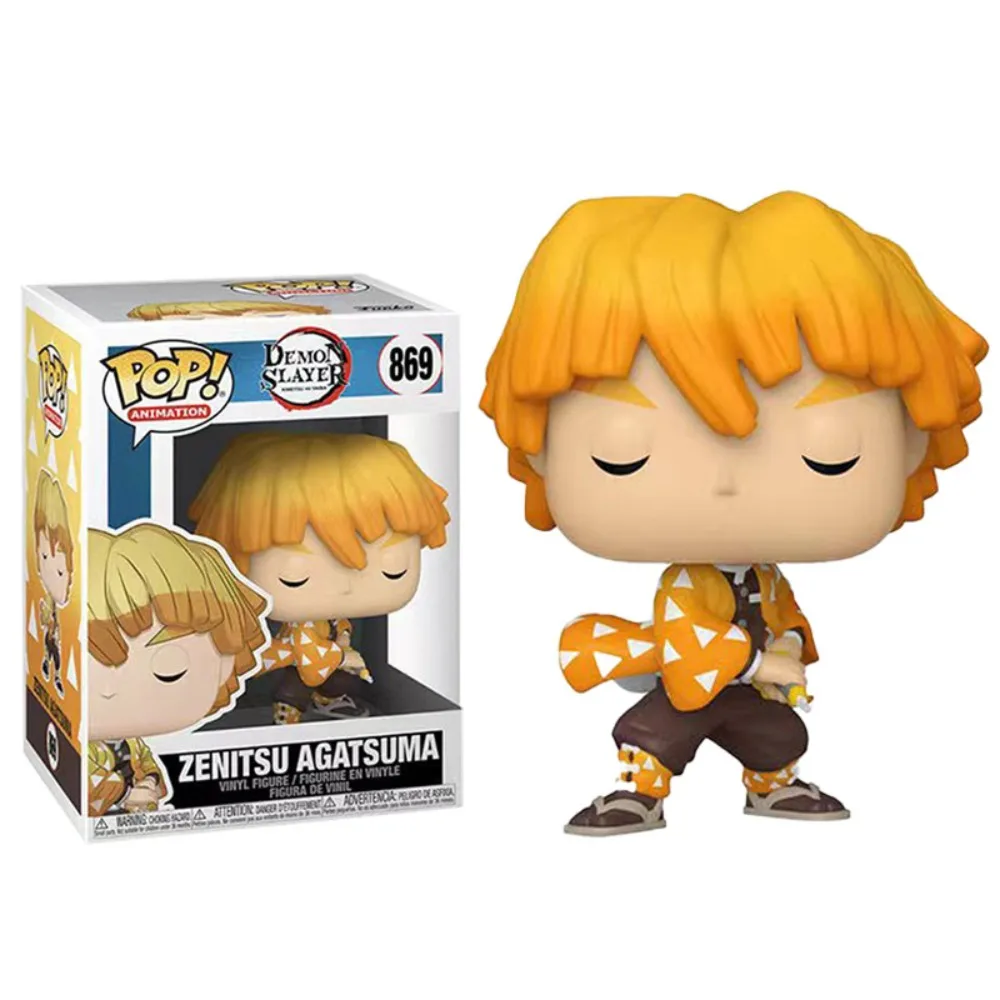Фото FUNKO Demon Slayer периферия Zenitsu Inosuke Muzan персонаж кукла модель экшн-игрушки фигурки декоративные украшения коллекционные подарки №3