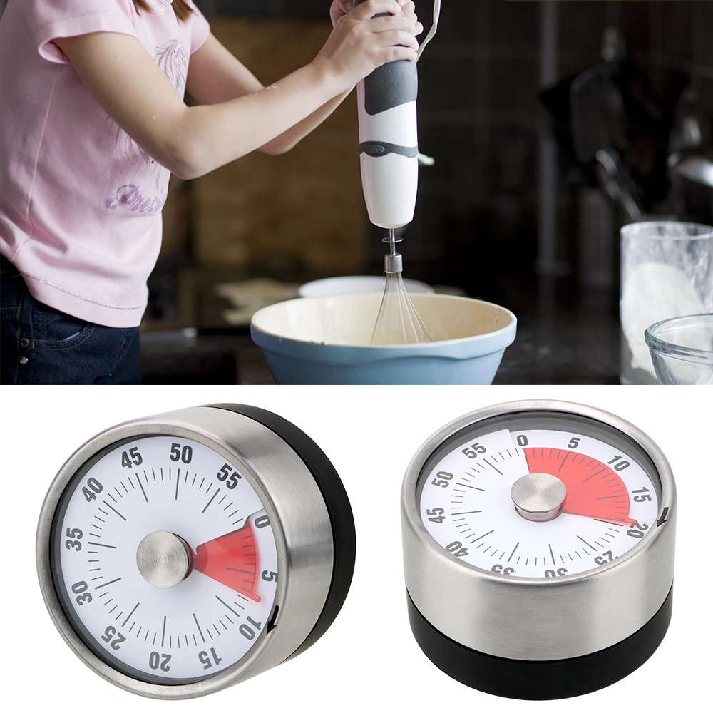 

Mechanical Cooking Timer 60 Minutes Kitchen Timer Countdown Alarm Reminder Time Reminder Magnet Round Shape Novelty