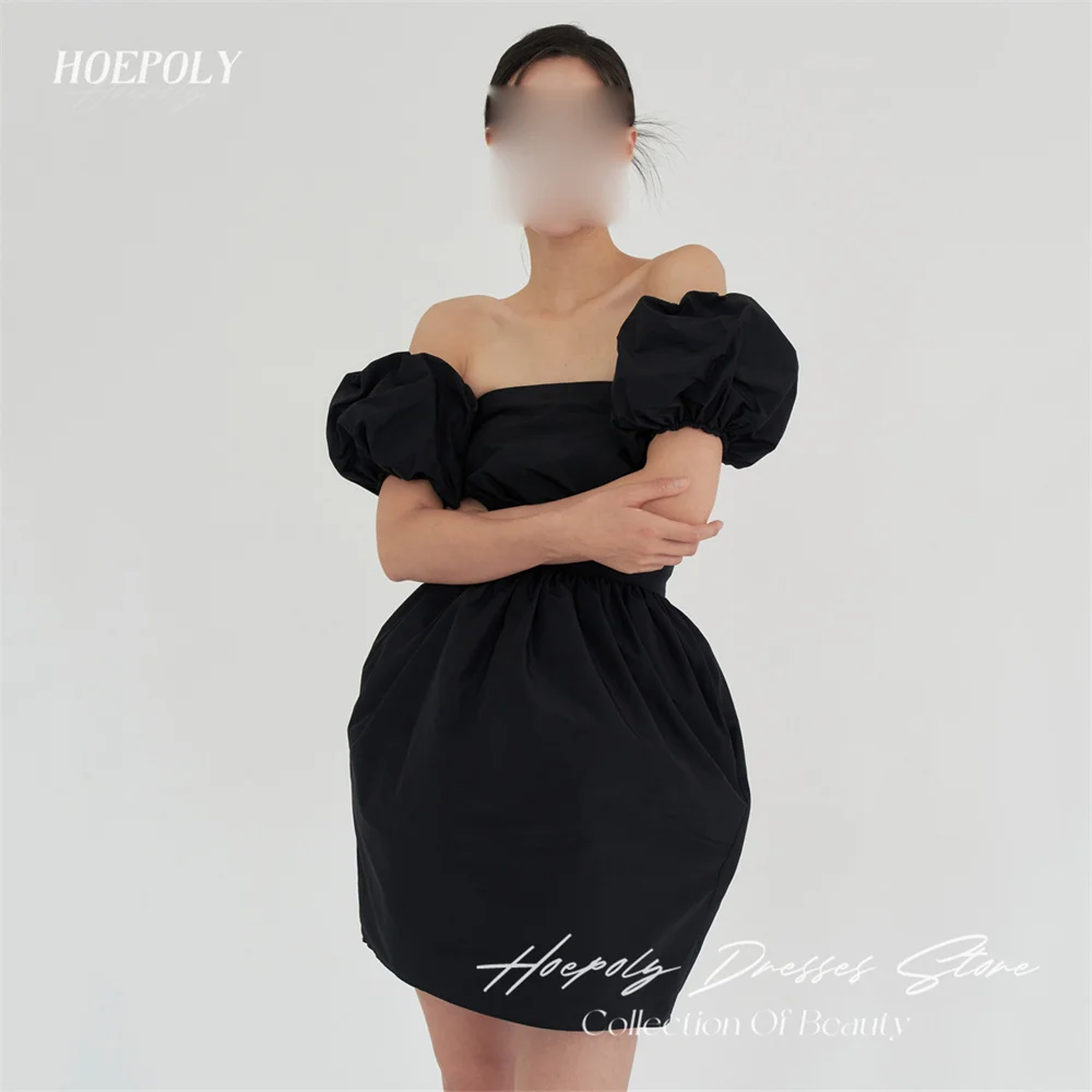 

Hoepoly New Long Strapless Off The Shoulder Mermaid Above Knee Evening Dress Pleat Classy Formal Prom Gown For Woman 프롬드레스