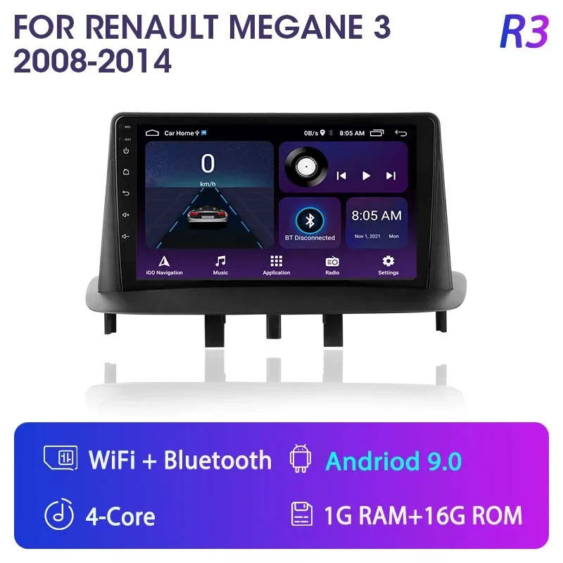 

Автомагнитола 2 Din, Android 12, мультимедийный видеоплеер для Renault Megane 3 Fluence 2008-2014, навигация, Carplay, GPS, авто, стерео, RDS