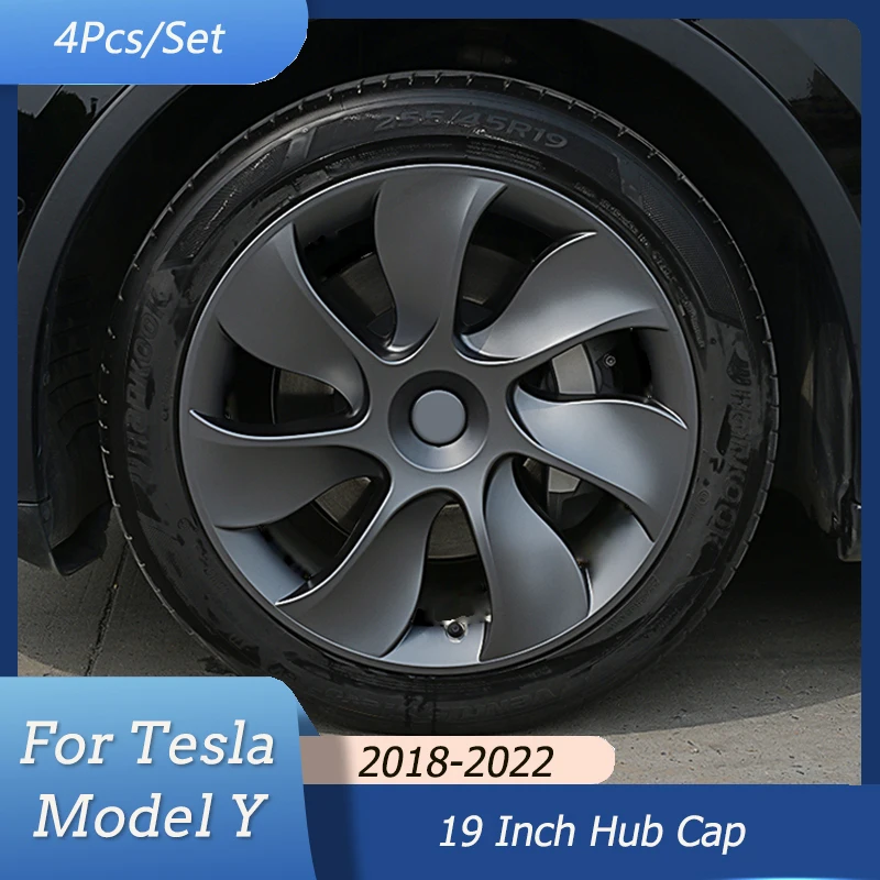 

4Pcs/set 19 Inch Hub Cap Performance Replacement Wheel Cap For Tesla Model Y 2018-2022 Automobile Hubcap Upgrade Full Cover New
